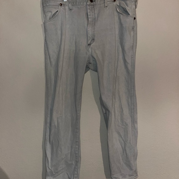 Vintage wrangler light washed jeans made in USA size 40x32 13mwz - Picture 4 of 5